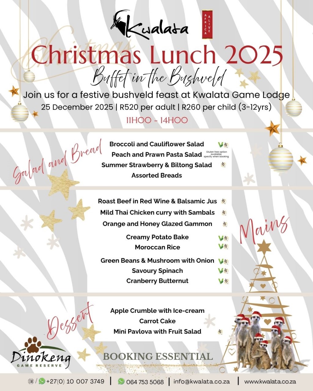 Christmas Lunch menu - Sales Kwalata